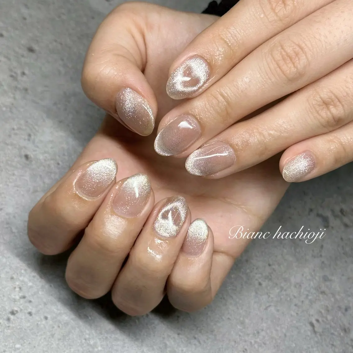ネイル ハート Bianca🦋 AIRAのネイルデザイン