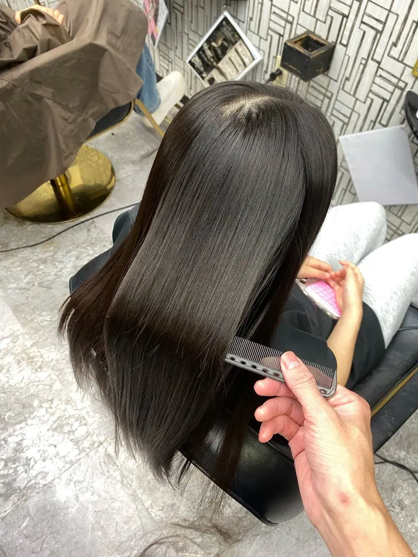 ロング 縮毛矯正 カット 縮毛矯正 池田 亮雅のヘアスタイル
