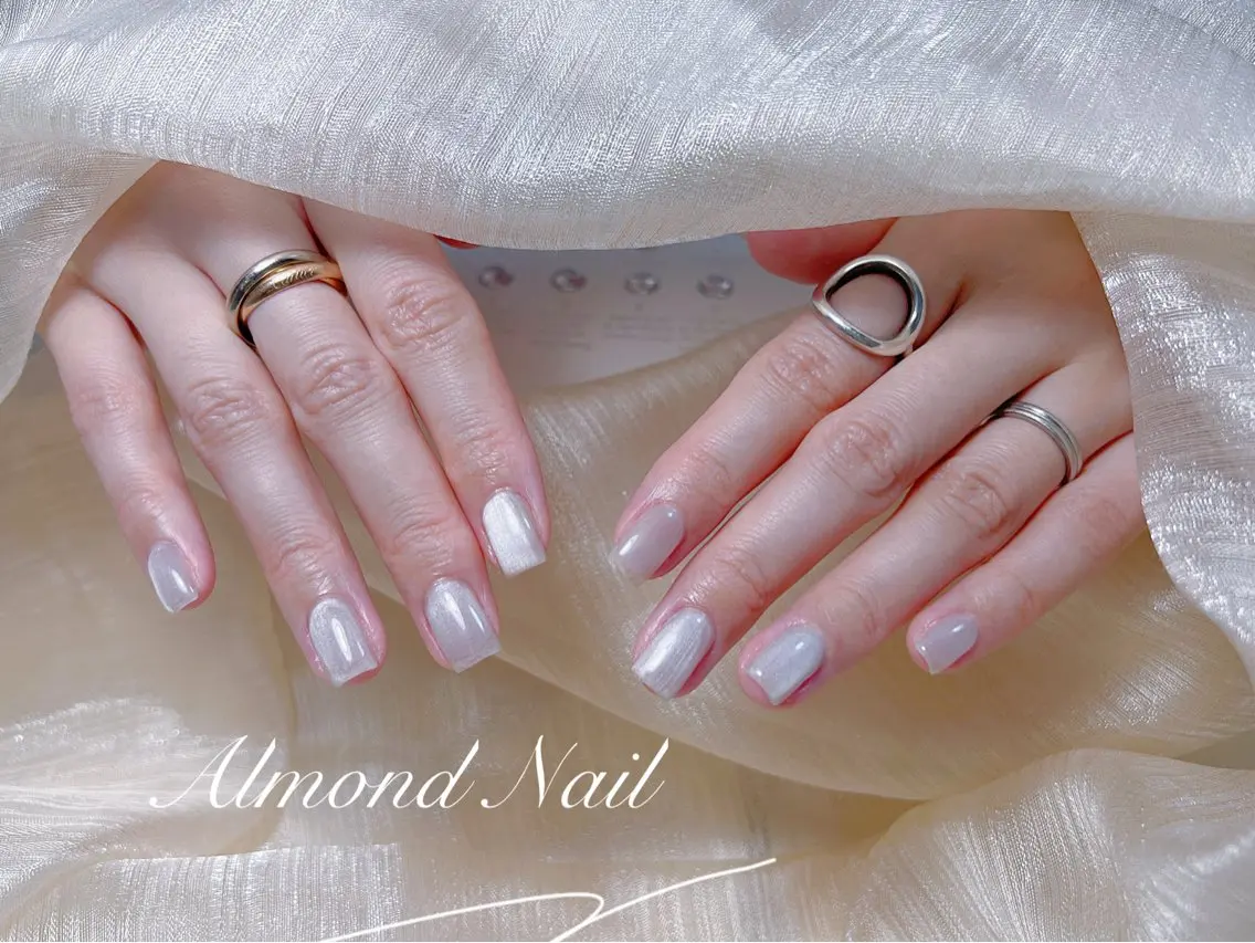 ネイル 長さ出し フラッシュネイル フットネイル フレンチネイル ジェルネイル Almond Nail 亀戸のネイルデザイン