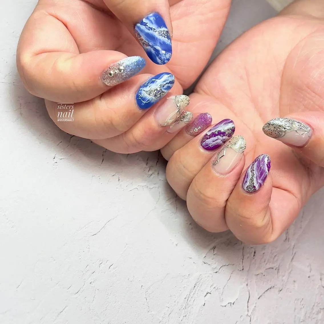 ネイル アートネイル カジュアル ジェルネイル キラキラネイル ラメ(グリッター) sisters nail.fのネイルデザイン