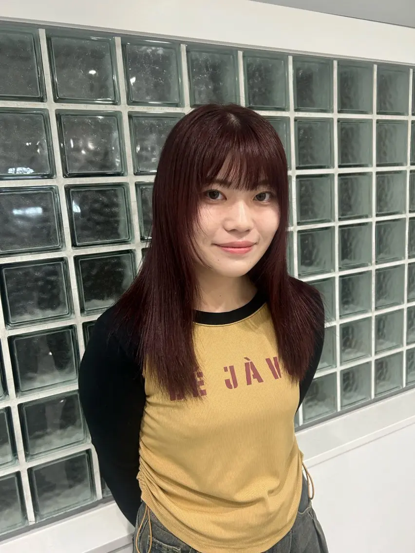 セミロング 愛結 暖色カラー🎀🩰のヘアスタイル