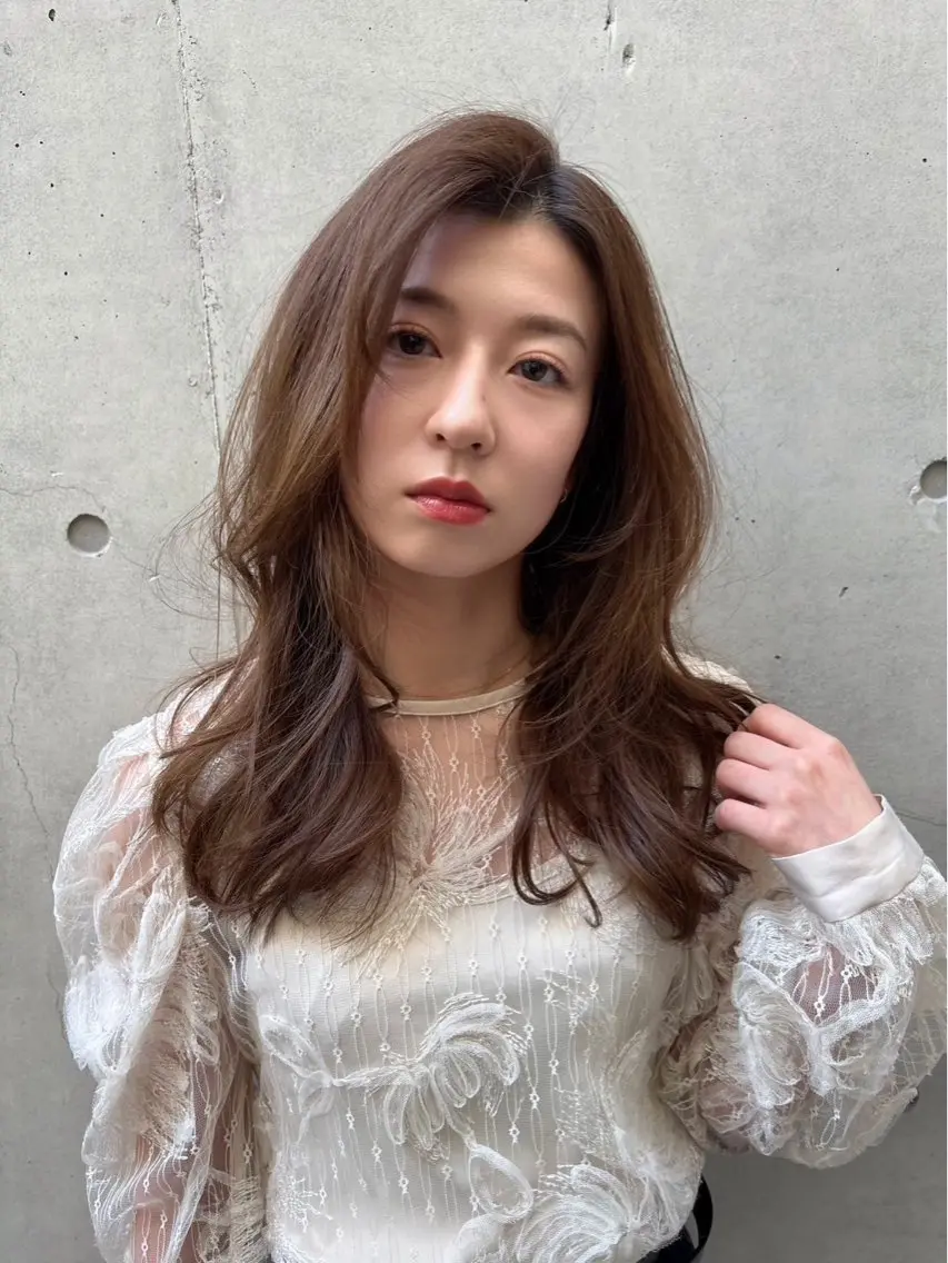 セミロング カット ヘアカラー トリートメント peige 斉藤✨大人ヘアー✨のヘアスタイル