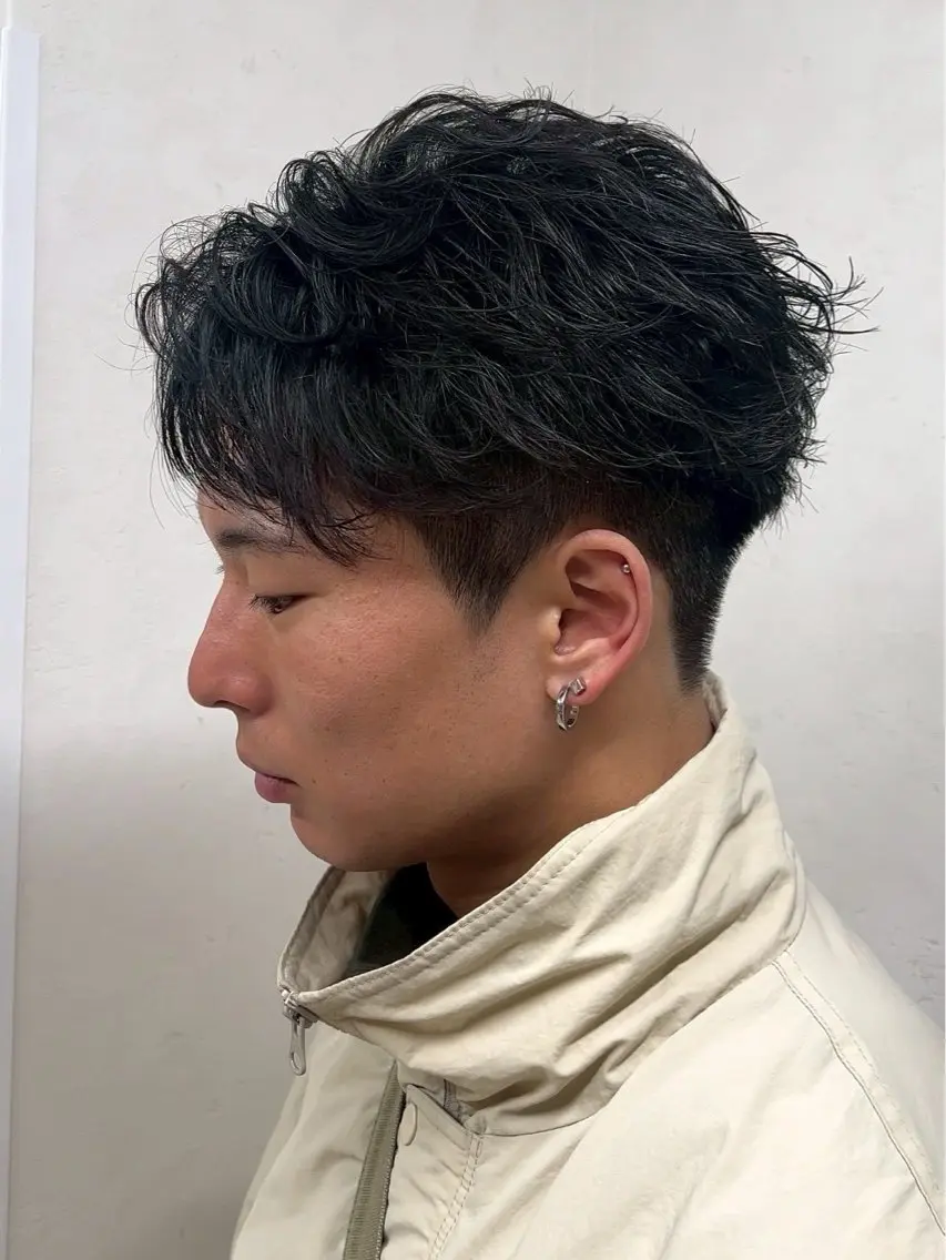 ショート パーマ メンズ カット パーマ トリートメント パーマ/ハイトーン /吉田眞のヘアスタイル