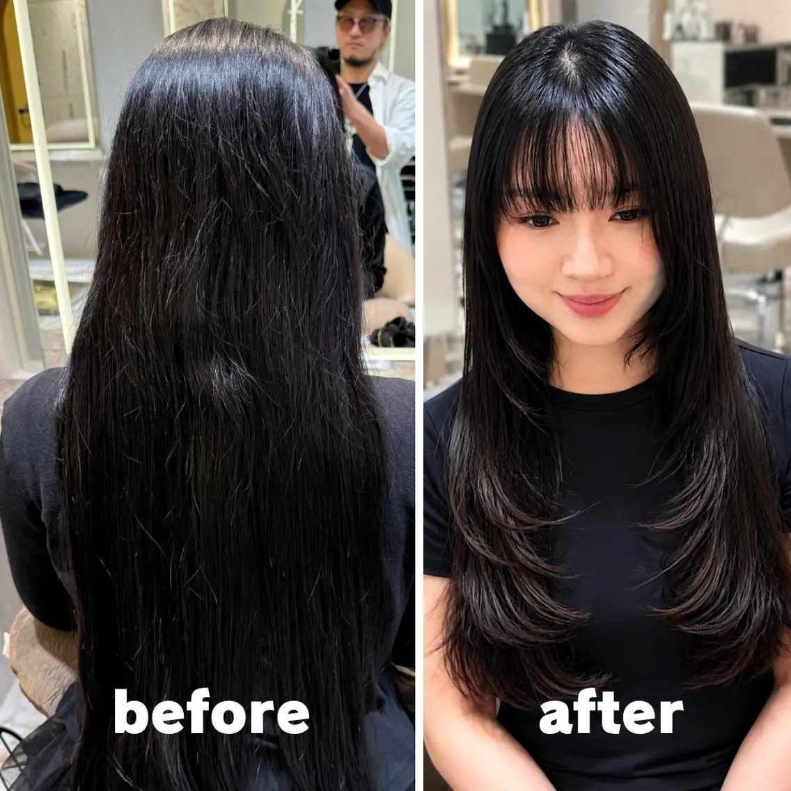ロング 韓国風ヘア レイヤーカット 縮毛矯正 圧倒的美髪ストレート ツダケイタロウのヘアスタイル