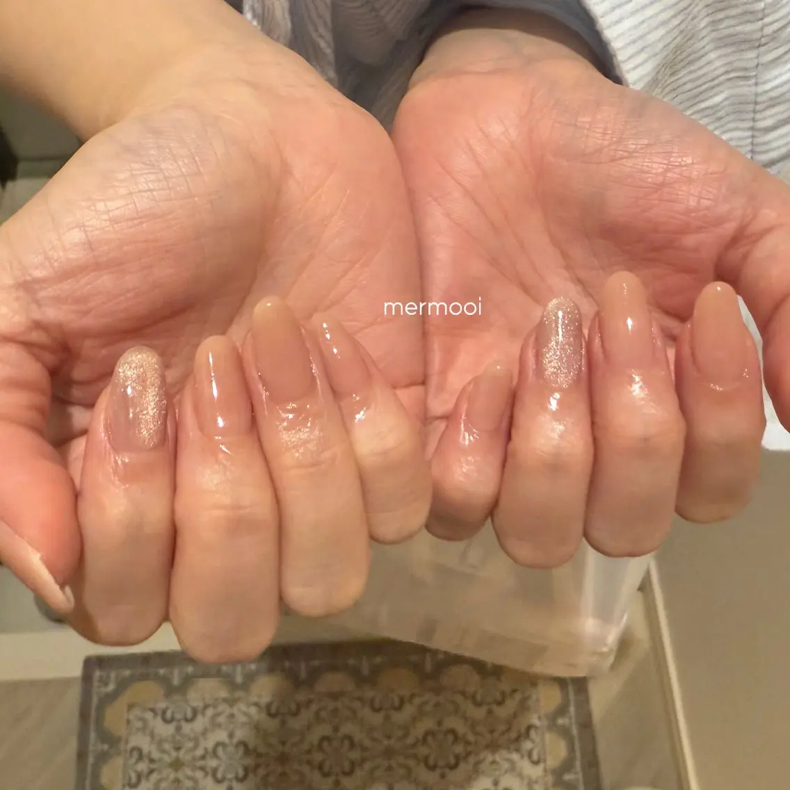 ネイル ジェルネイル マグネットネイル オフィスネイル ワンカラーネイル パラジェル mermooi nailのネイルデザイン