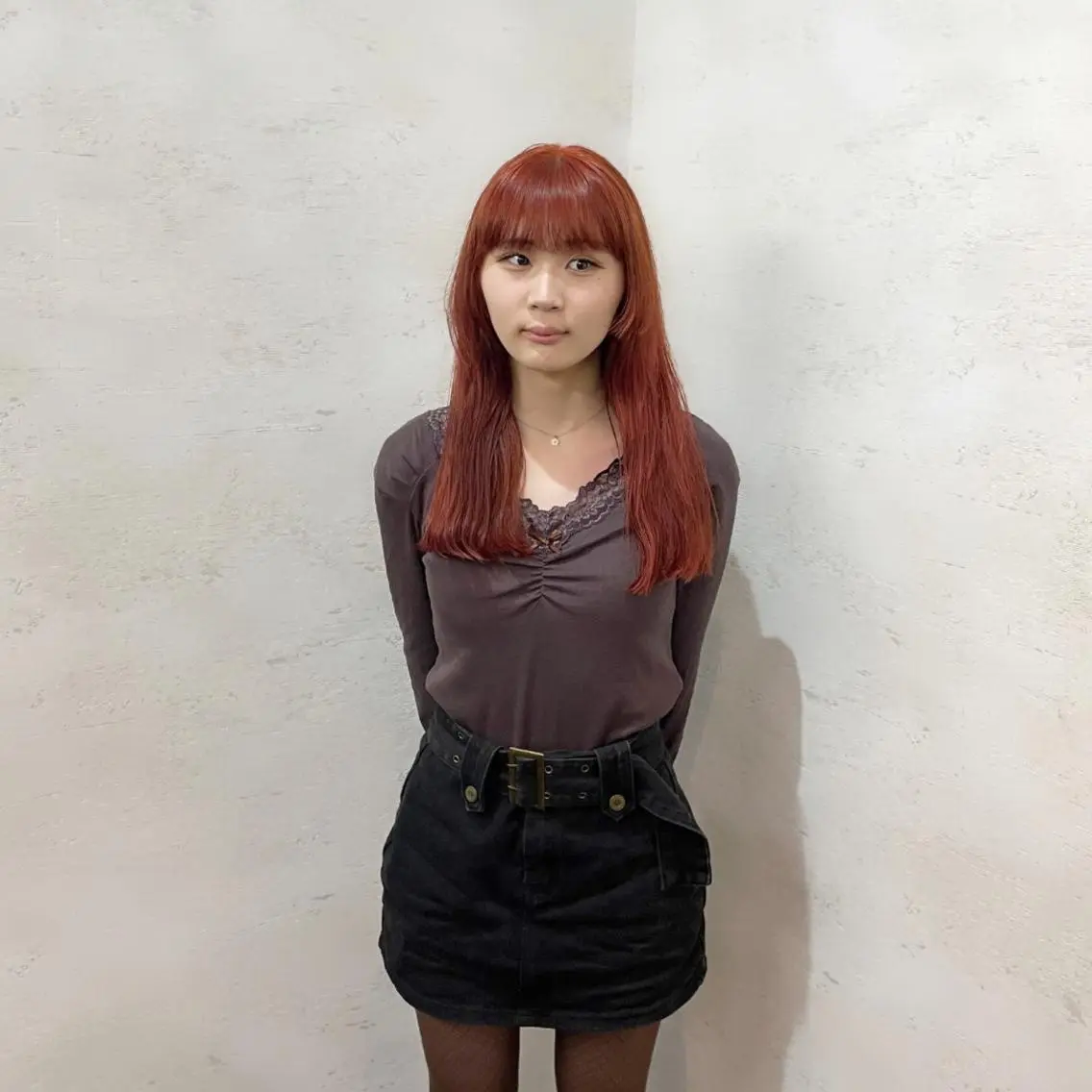 セミロング カラー オレンジ 阿部 大陽のヘアスタイル