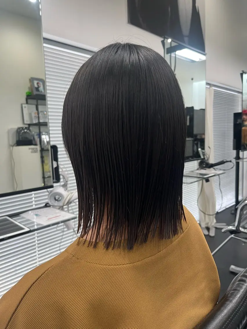 ミディアム ボブ 長めボブ 外ハネヘア カット ヘアカラー パーマ/縮毛矯正 揚村武斗のヘアスタイル