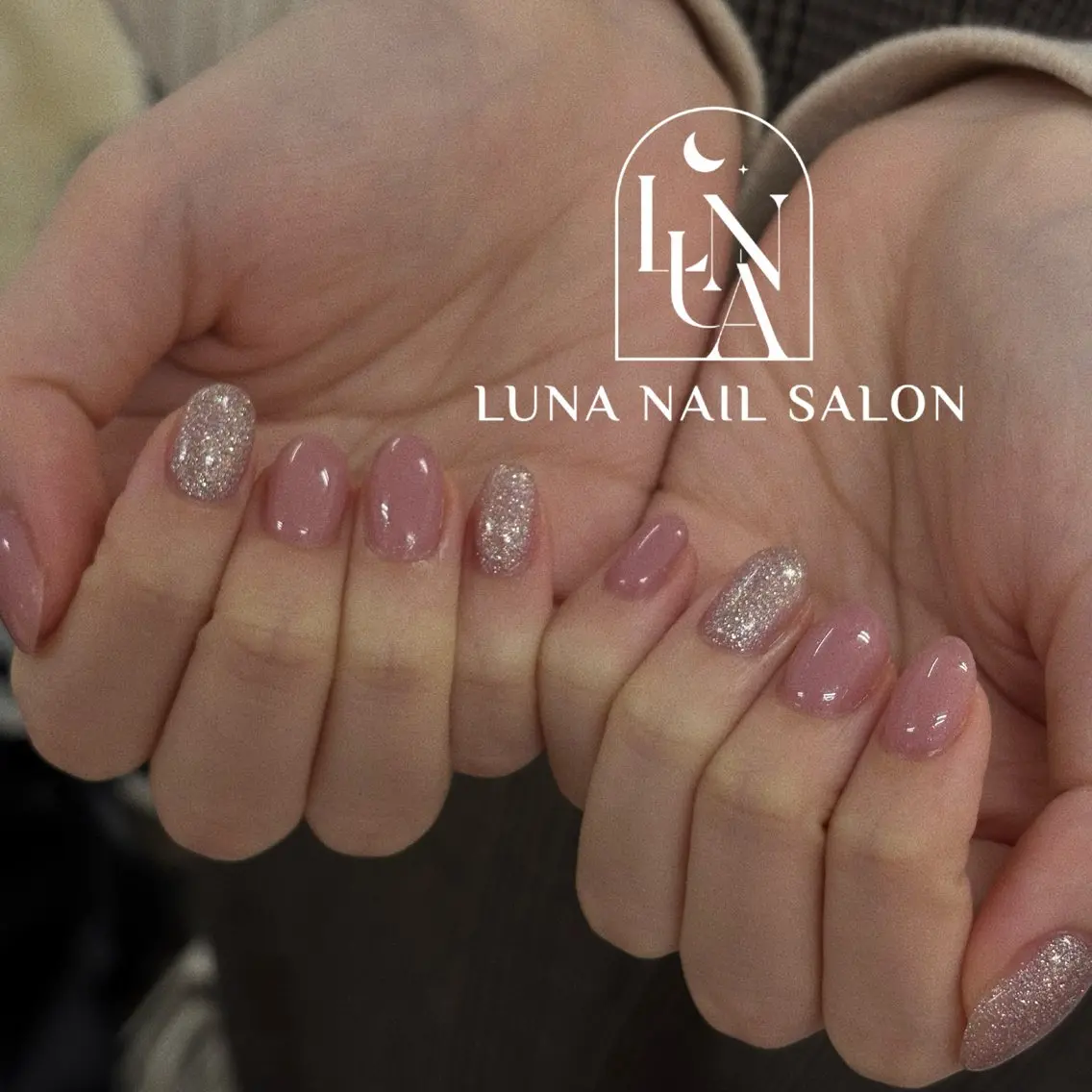 ネイル アートネイル フレンチネイル ジェルネイル ガラスフレンチ 韓国ネイル ハンドネイル ハンドケア LUNA Nail salon💕のネイルデザイン