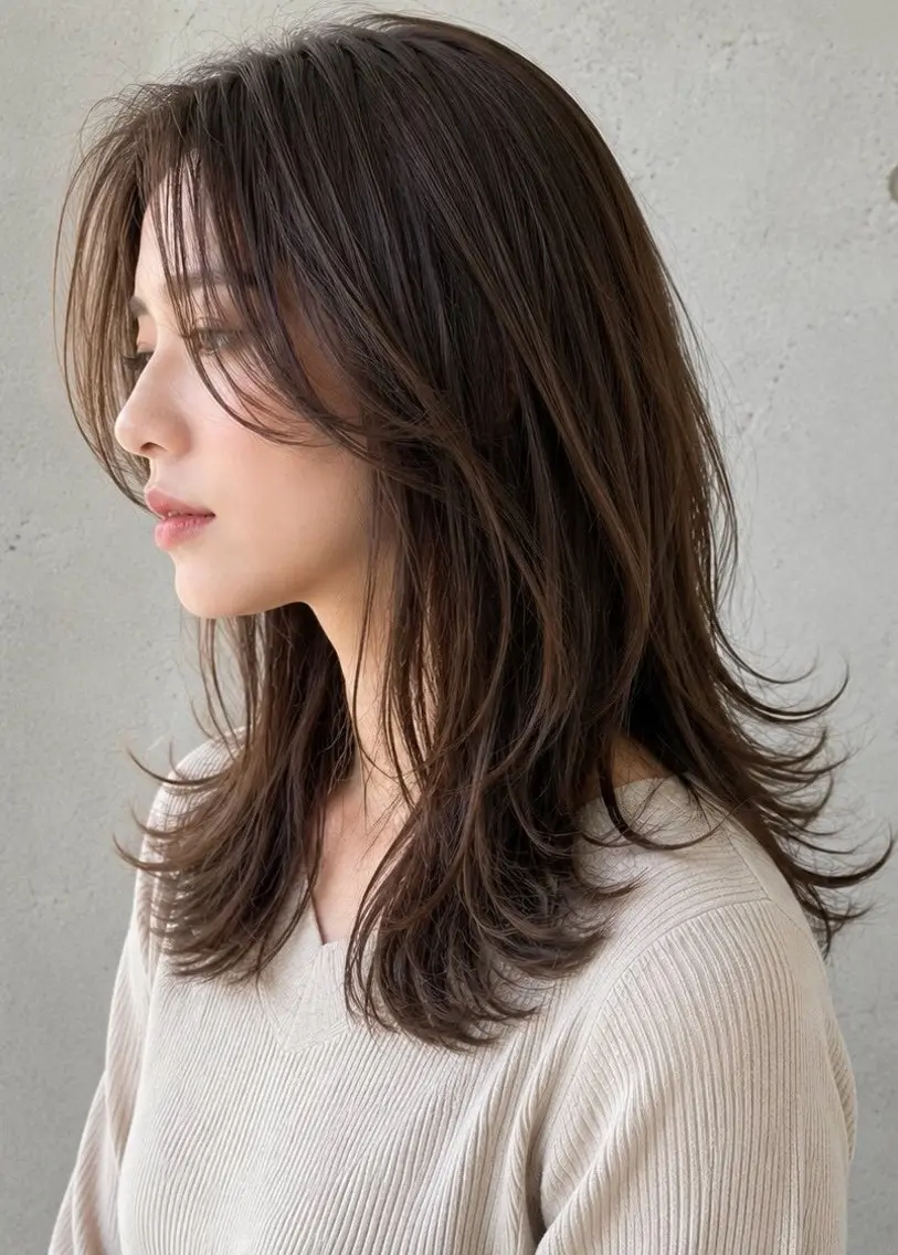 セミロング カット 菅野谷 琉那のヘアスタイル