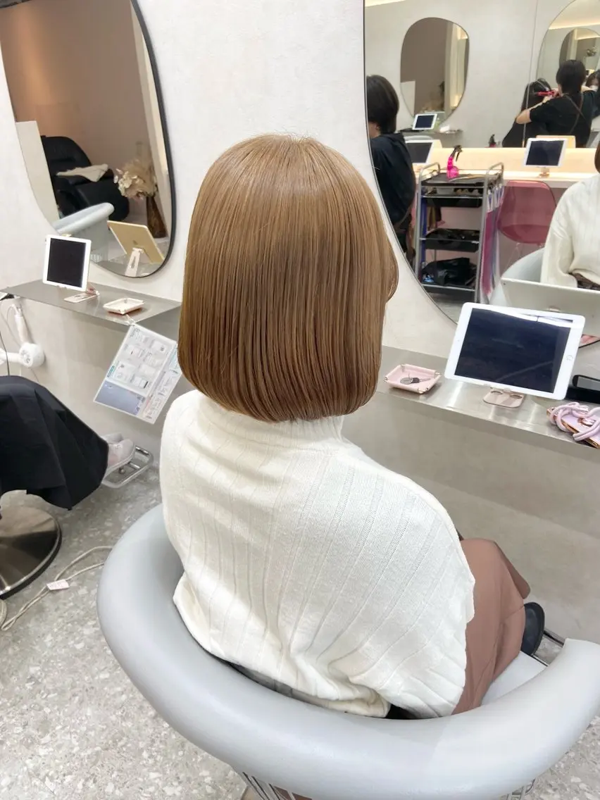 ミディアム カラー ベージュカラー ブリーチ ケアブリーチ ダブルカラー ハイトーンカラー カット ヘアカラー トリートメント 新宿/韓国ヘア 中明度カラー/かやのヘアスタイル