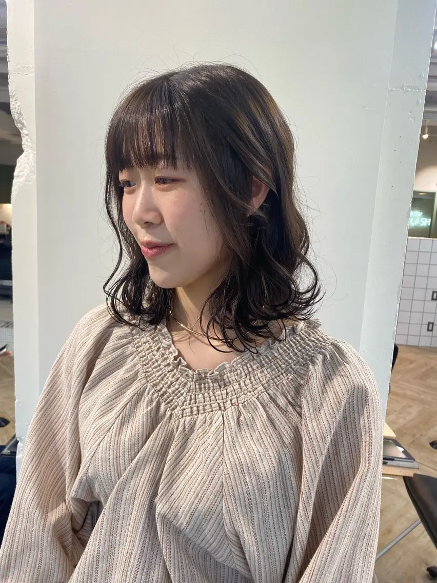 セミロング カラー ブラウンカラー 透明感カラー カット ヘアカラー トリートメント LUVISM新潟🎀 透明感カラー/ミユのヘアスタイル