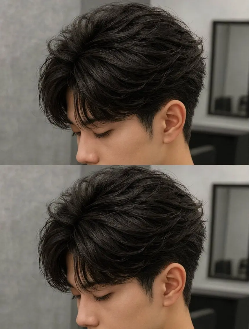 ミディアム パーマ ヘアアレンジ メンズ ミディアムパーマ メンズパーマ メンズツイストパーマ 波巻きパーマ ツイストパーマ メンズフェザーパーマ 💫曲がる縮毛矯正のヘアスタイル