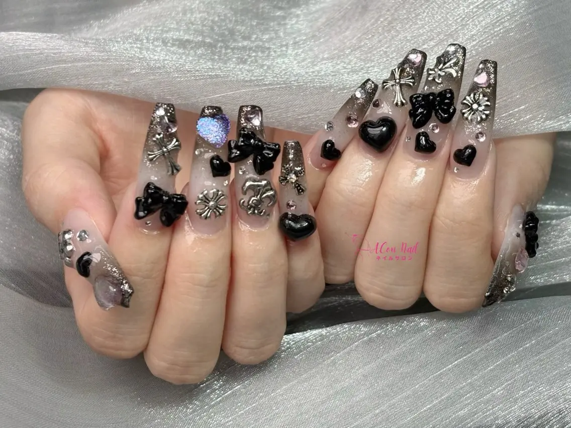 ネイル 桜ネイル 長さ出し フラワーネイル フレンチネイル ジェルネイル ハンドネイル ACon NailSalonのネイルデザイン