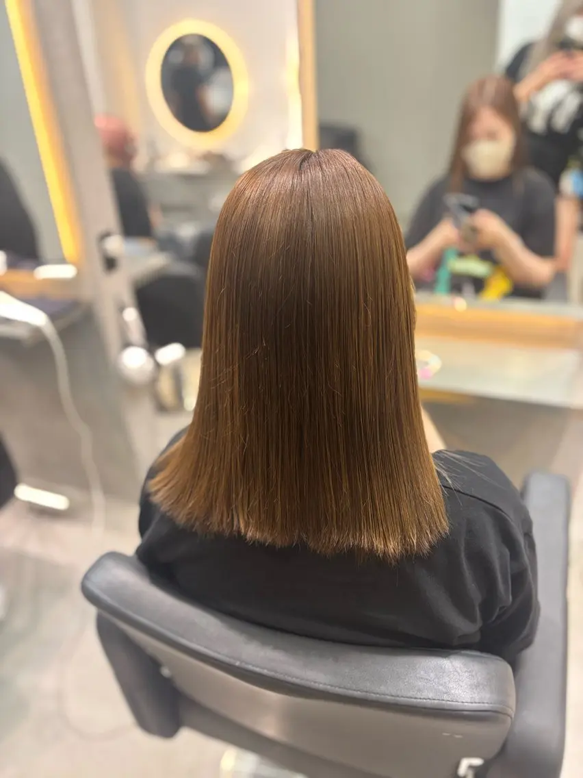 ミディアム カラー ブラウンカラー モカブラウン トリートメント ヘアカラー トリートメント 野口 由衣のヘアスタイル