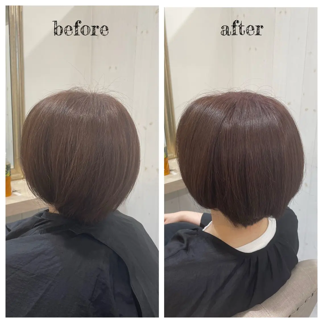 ショート カラー グレージュ ピンクカラー ヘアカラー トリートメント PutiLuca 浅川のヘアスタイル