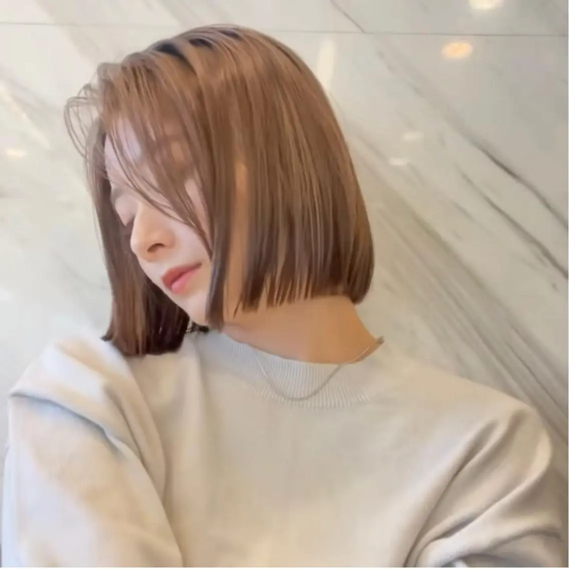 ミディアム ボブ 髪質改善 トリートメント カット トリートメント uhiyama shotarouのヘアスタイル
