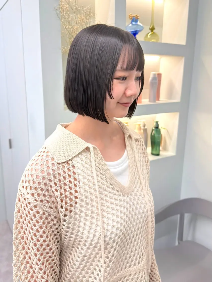 ショート ボブ 髪質改善 トリートメント カット トリートメント 挟間  直人のヘアスタイル