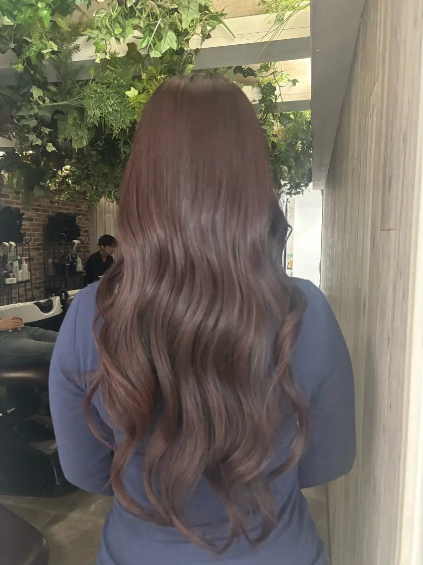 カラー ブラウンカラー ピンクカラー 石井 美羽のヘアスタイル