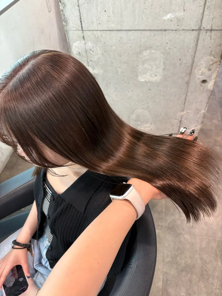セミロング カラー ヘアカラー ハイトーン 横浜💞ミオのヘアスタイル