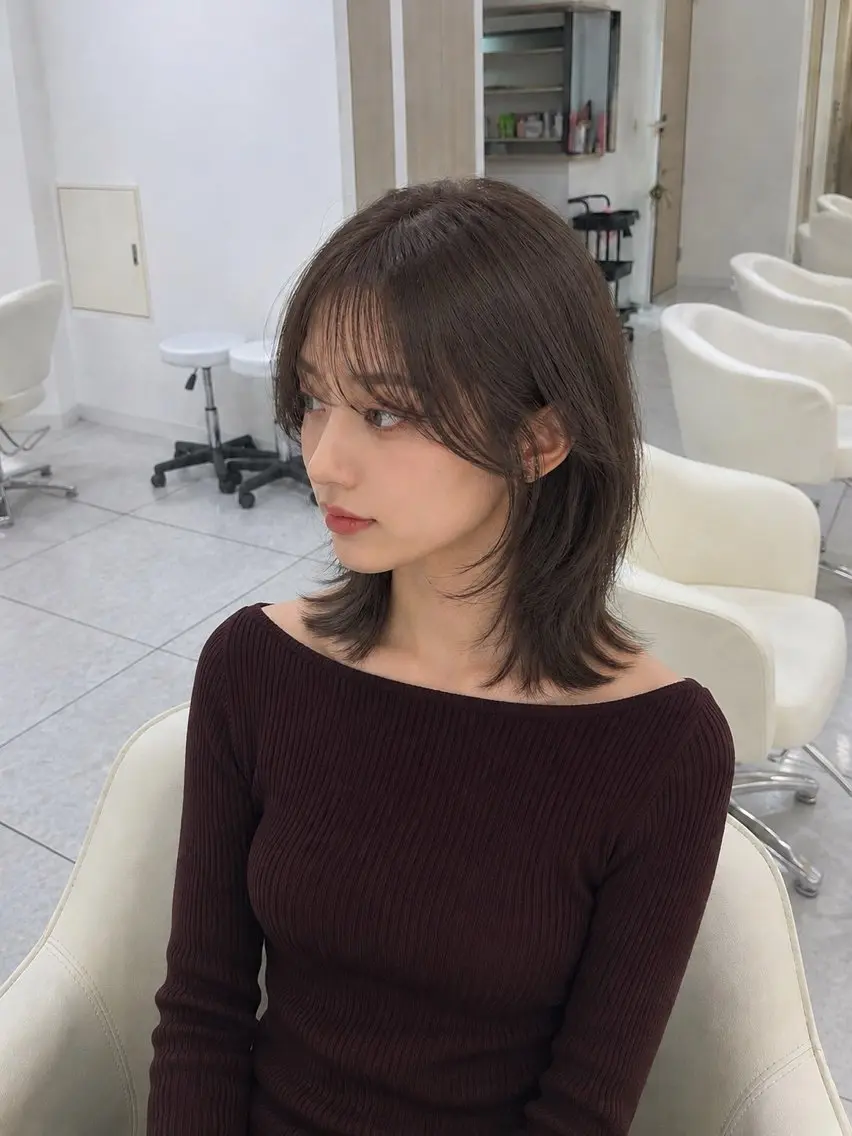 ミディアム カット ヘアカラー トリートメント FORCE 荻原卓冶のヘアスタイル