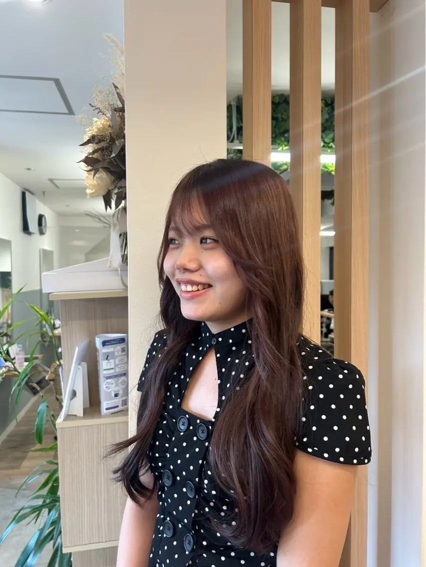 ロング カラー ヘアカラー トリートメント haruna🌼 暖色♡透明感カラー♡のヘアスタイル