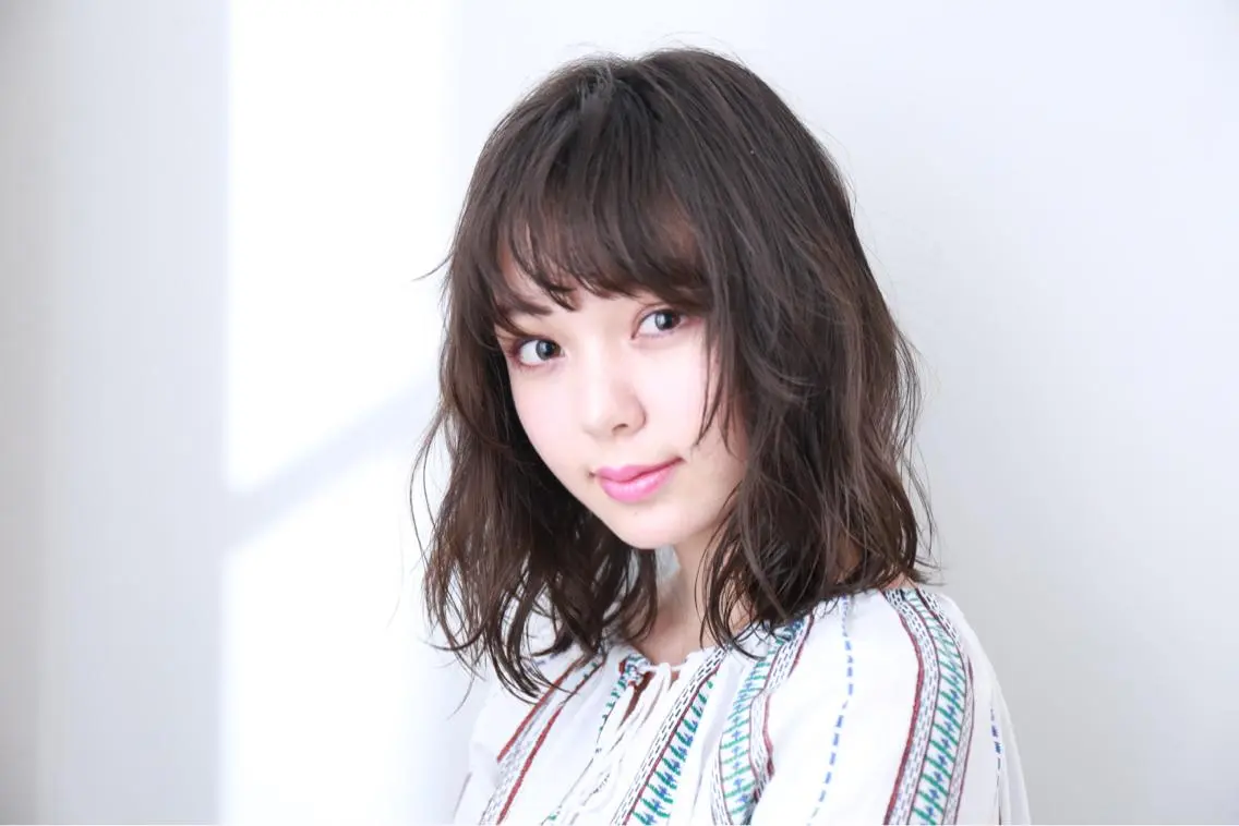セミロング カラー パーマ セミロングパーマ 可愛いを作る神 ナオヒロのヘアスタイル