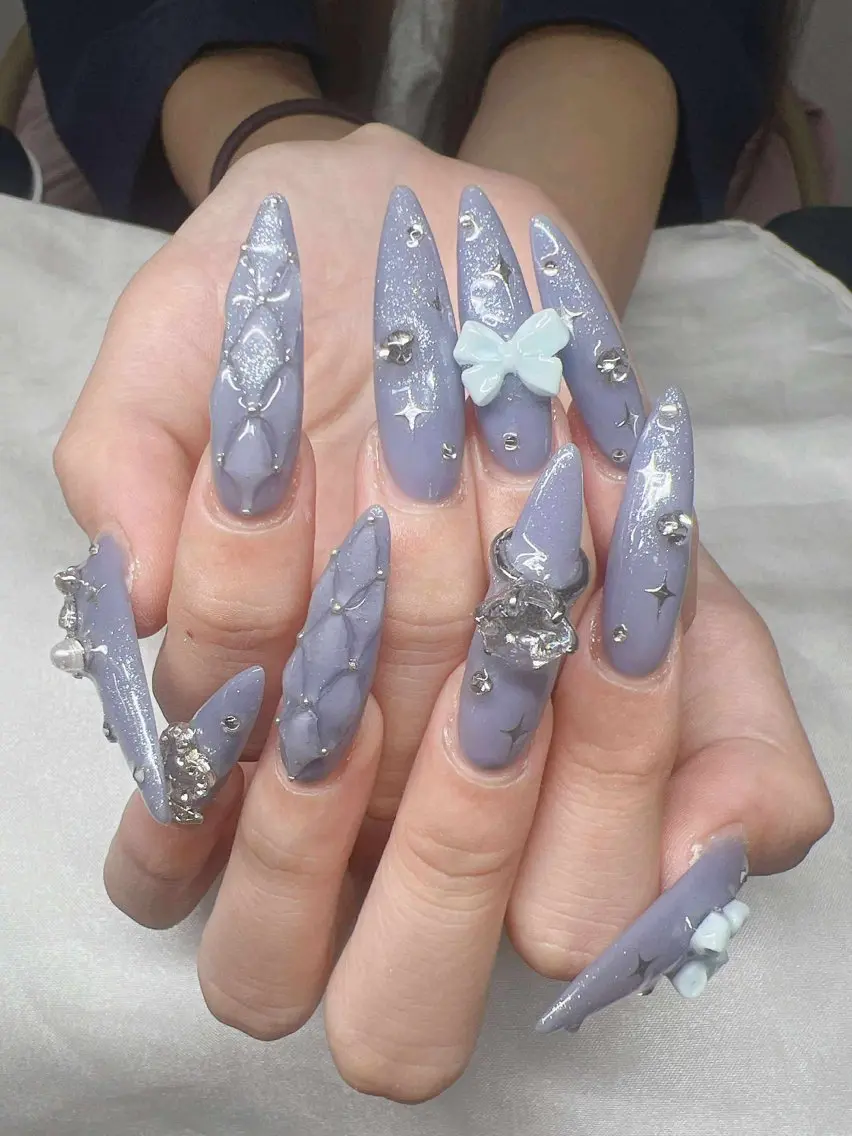 ネイル 長さ出し グラデーション 卒業式 キラキラネイル マグネットネイル ハンドネイル Lee Nailsのネイルデザイン