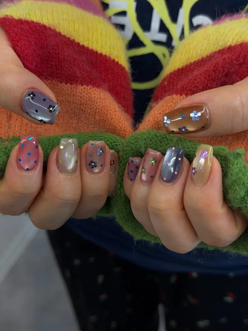 ネイル ドット ジェルネイル マグネットネイル ニュアンスネイル パラジェル ハンドネイル ハンドケア Bana_ Nailのネイルデザイン