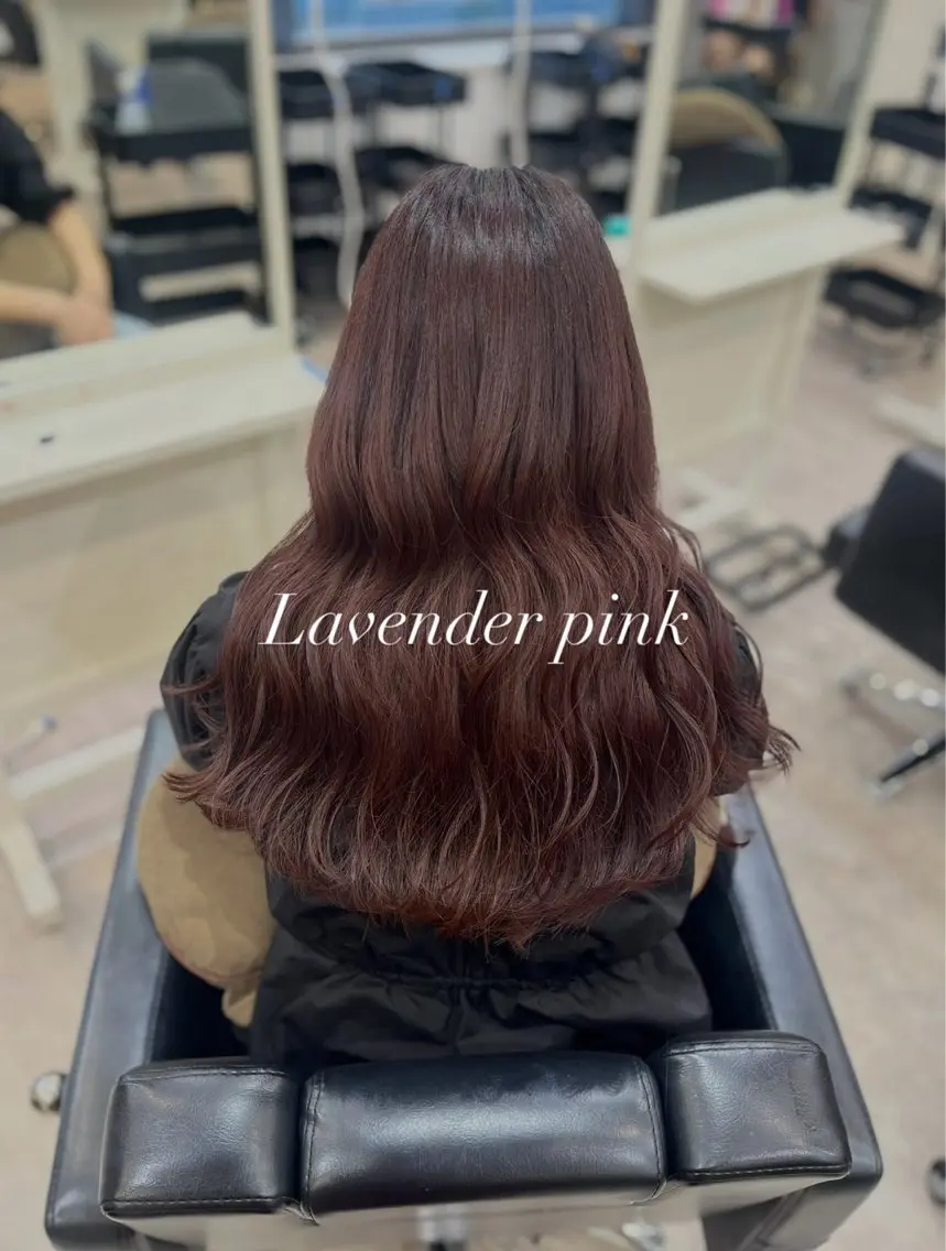 ロング カラー ブリーチ ラベンダーカラー ラベンダーピンク ブリーチなしカラー ピンクカラー カット ヘアカラー トリートメント 透明感/レイヤー/ 縮毛矯正/ほのか🍪のヘアスタイル