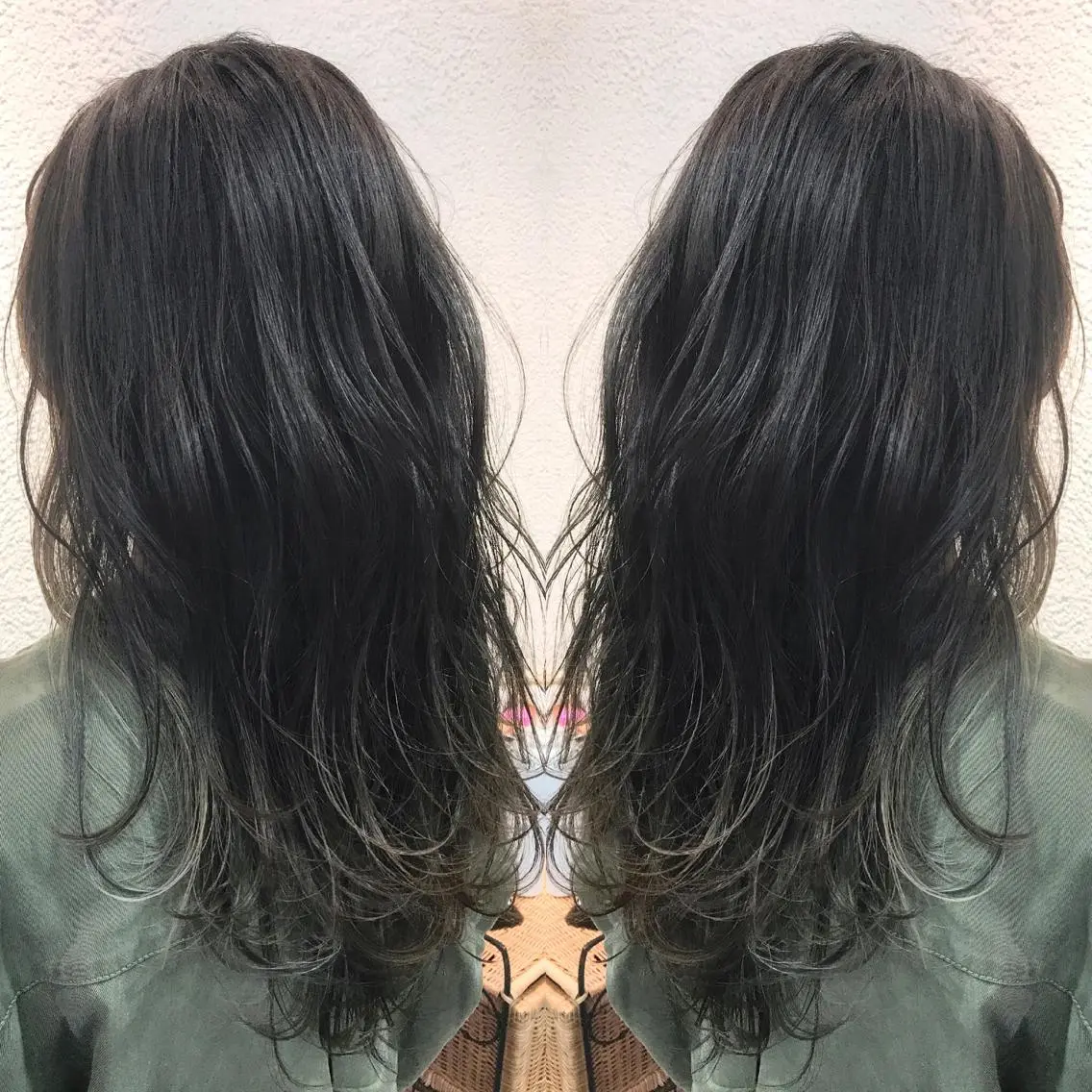 セミロング カラー シールエクステ⭐️ オオミタクヤのヘアスタイル