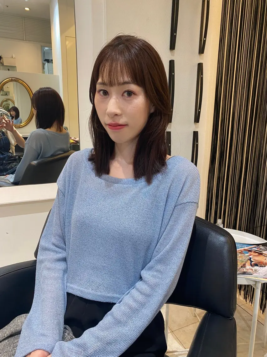 セミロング カラー 縮毛矯正 カット ヘアカラー 縮毛矯正 トリートメント mai / linoah˚✧のヘアスタイル