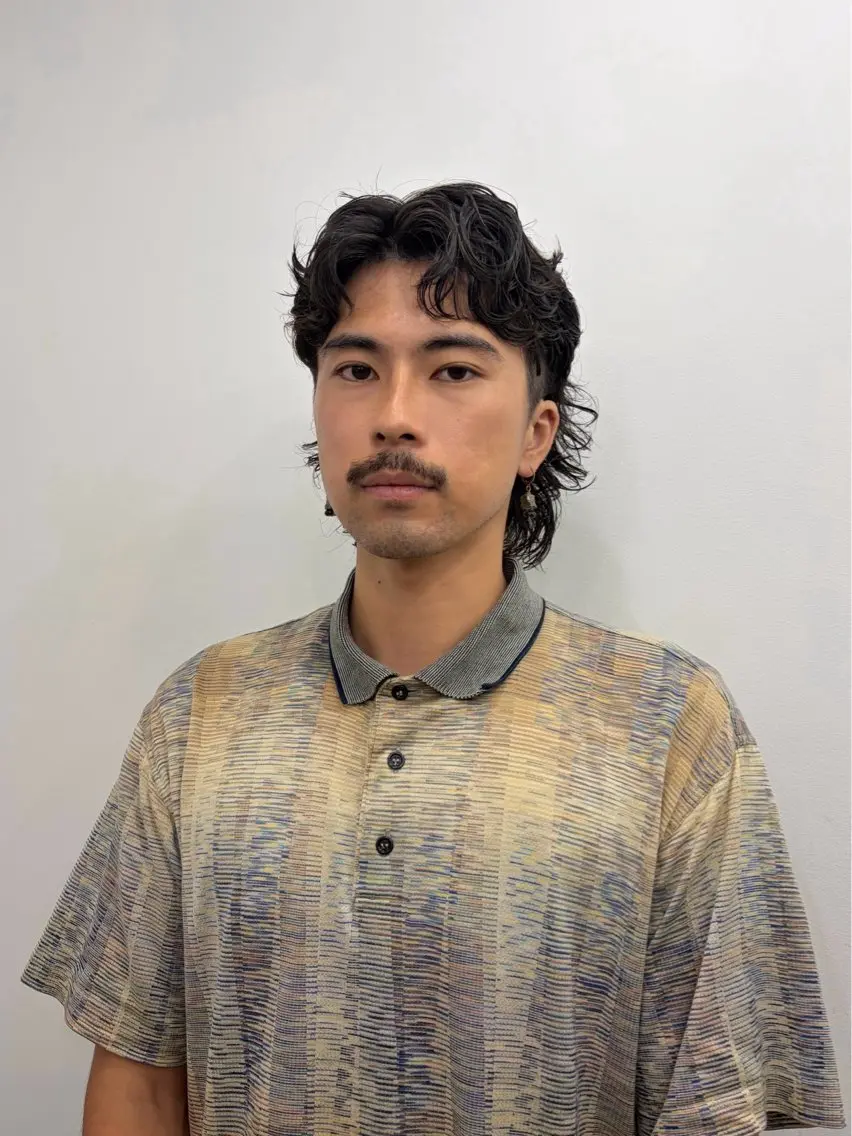 ミディアム パーマ メンズ ミディアムパーマ メンズパーマ マレットヘア カット パーマ 代官山/似合わせ 🪽kanameのヘアスタイル