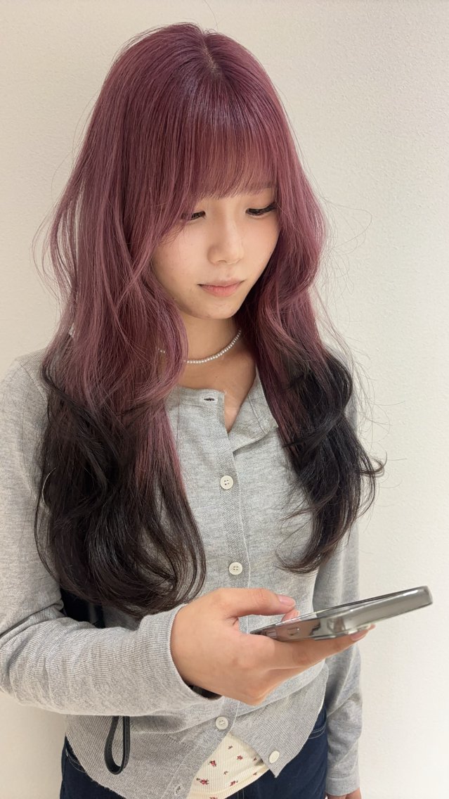 ロング カラー カット ヘアカラー 🍓ブリーチカラー 🎀nene🍓のヘアスタイル