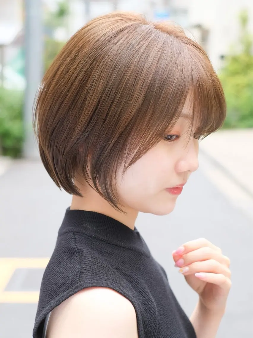 ショート 丸みショート ショートヘア 縮毛/髪質改善🌈 川井雄太のヘアスタイル