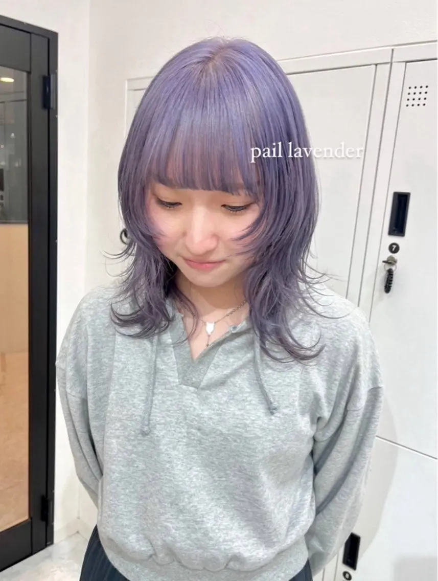 ミディアム カラー ヘアアレンジ カット ヘアカラー トリートメント ヘアセット ハイトーン/透明感 髪質改善/rinaのヘアスタイル