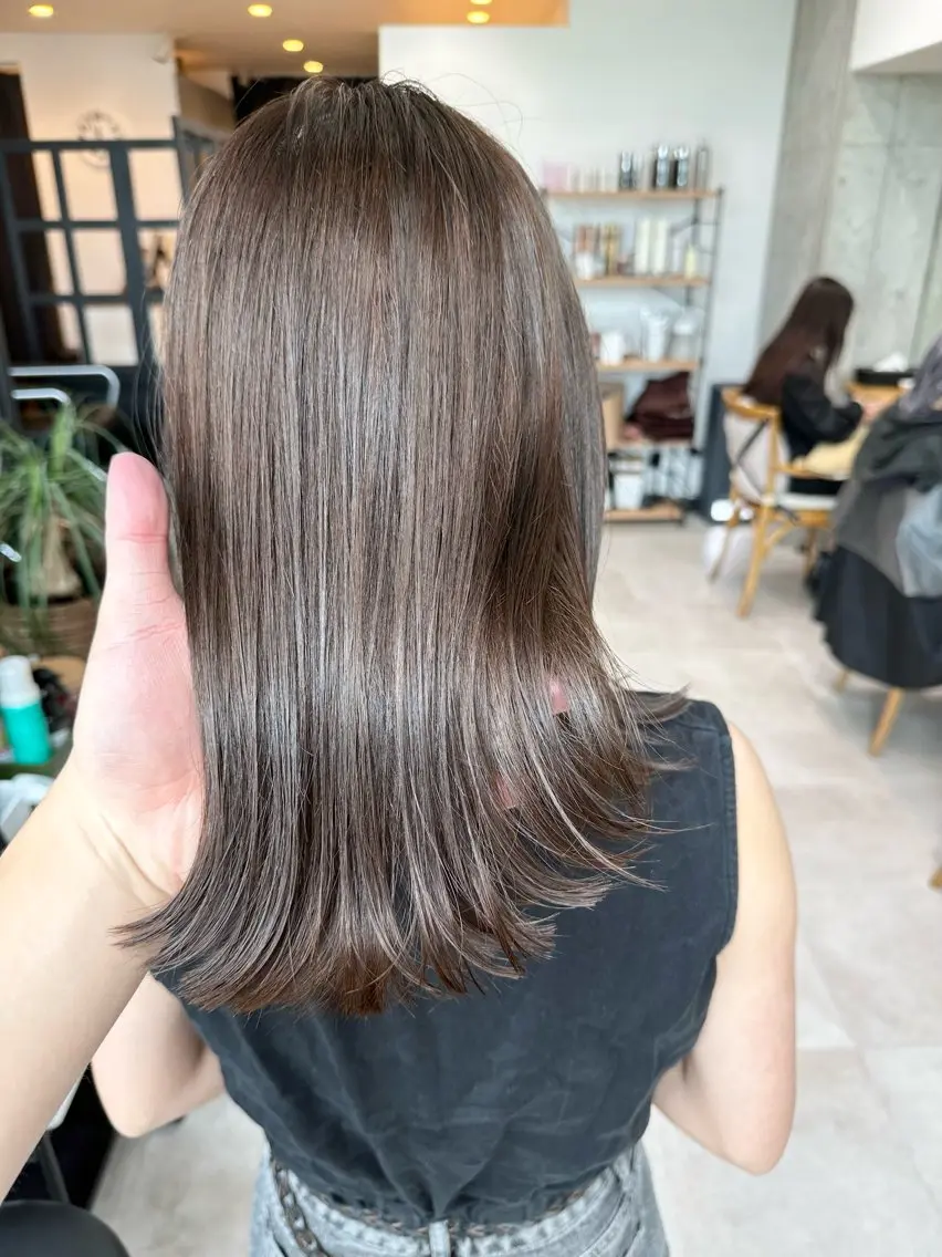 ミディアム カット ヘアカラー トリートメント ✨透明感カラー 恵比寿HAYATO✨のヘアスタイル