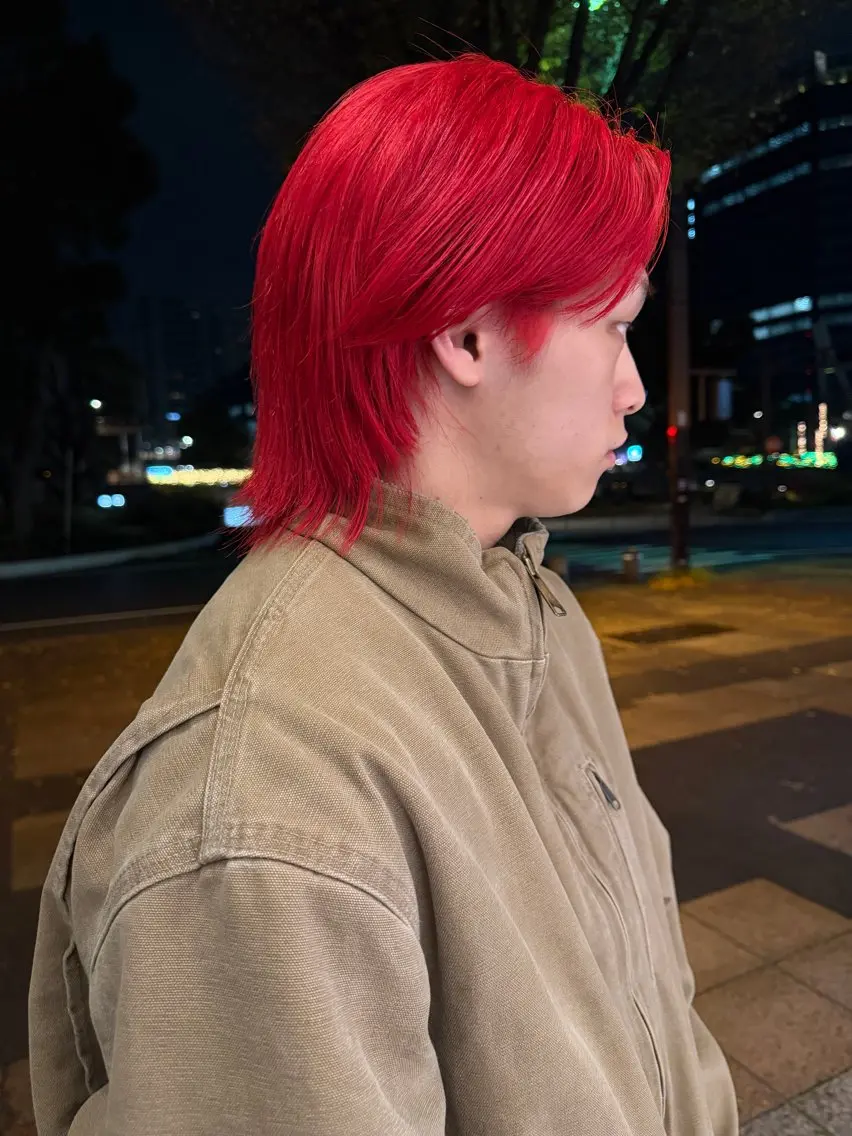 ショート カラー ブリーチ デザインカラー レッドカラー ヘアカラー yuki/ブリーチ /デザインカラーのヘアスタイル