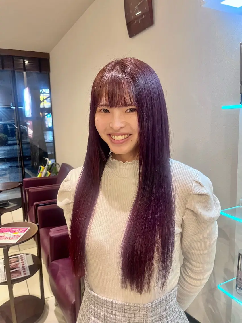 ロング カラー ヘアカラー トリートメント 柔らかい艶暖色 レイヤー🫧姫汝のヘアスタイル