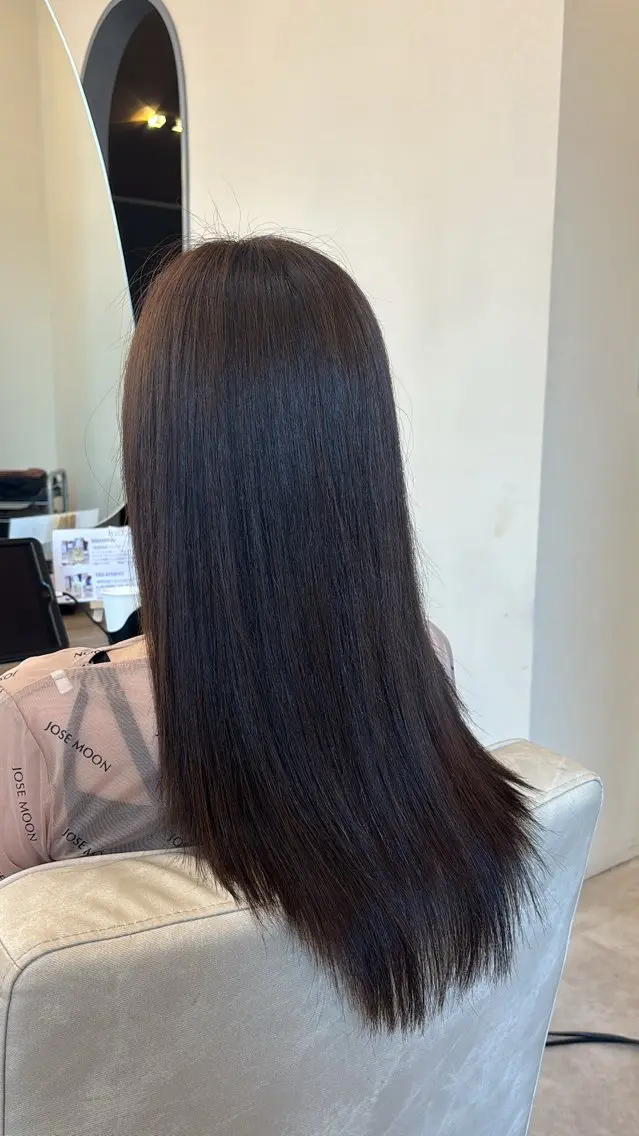ロング カラー ブラウンカラー オレンジ レイヤー✂︎ぷつボブ 艶カラー🤍noaのヘアスタイル