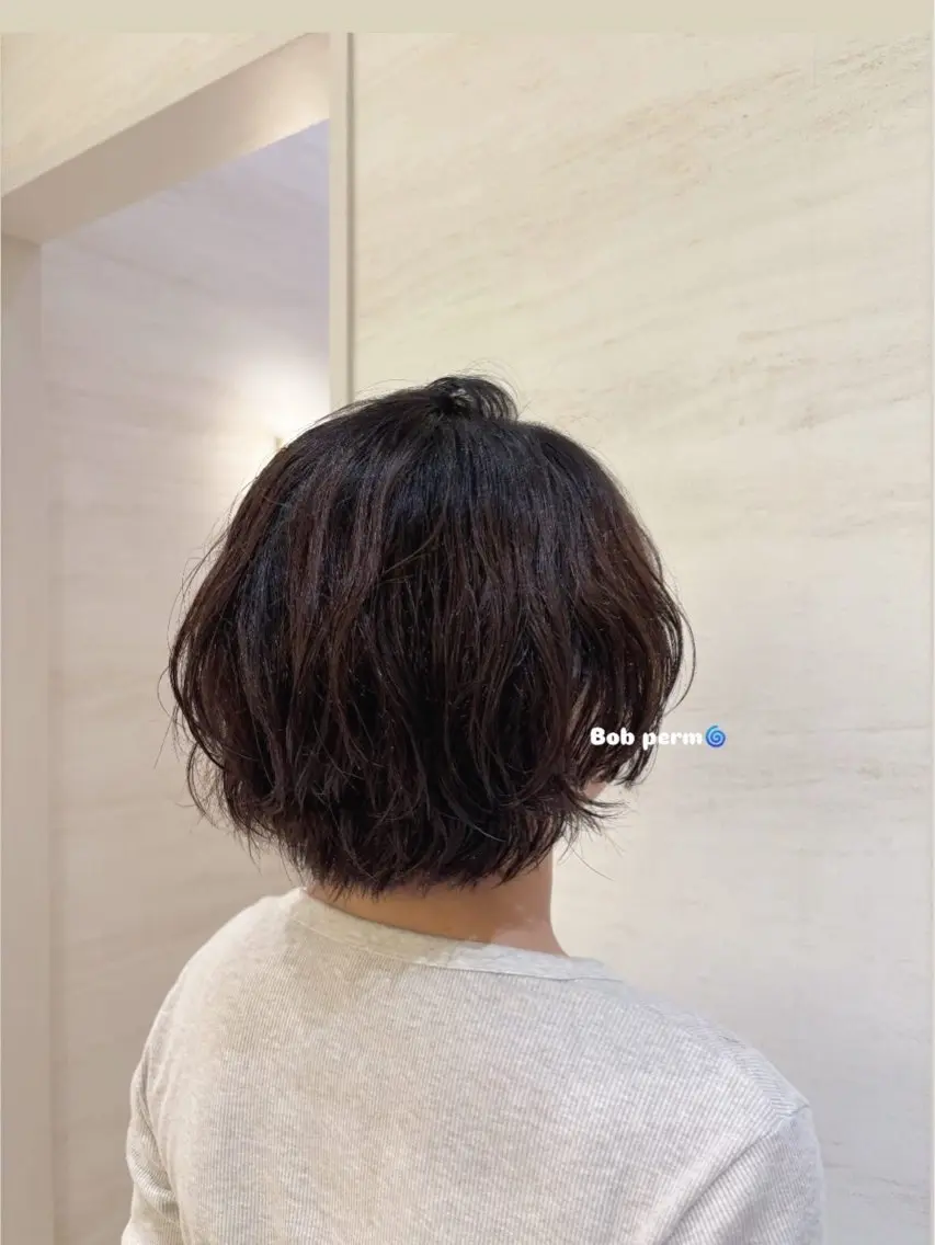ショート パーマ ボブ レイヤーカット 平塚美容室/UNIX 重松🪽🫧のヘアスタイル