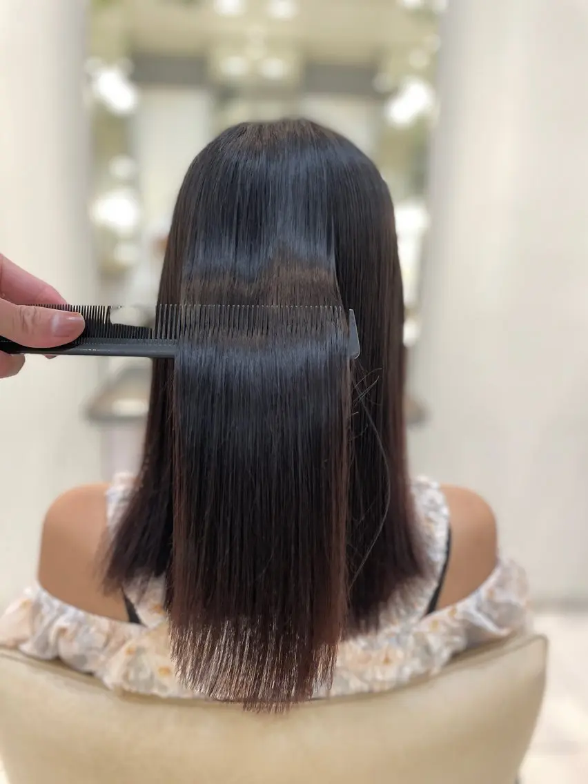 セミロング ショートボブ セミロングパーマ ボブ くせ毛 髪質改善 髪質改善専門 YOSHIのヘアスタイル