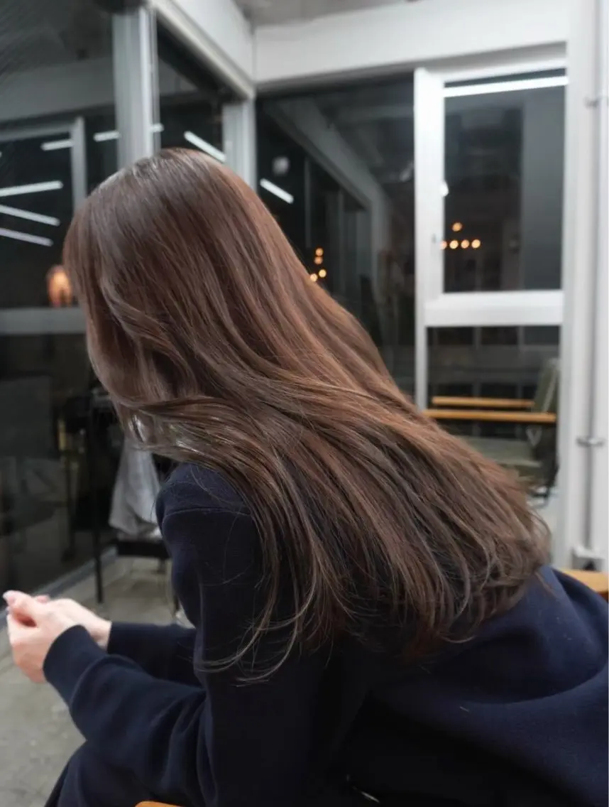 ロング カット ヘアカラー まさとレイヤーカット 透け感カラー/心斎橋のヘアスタイル