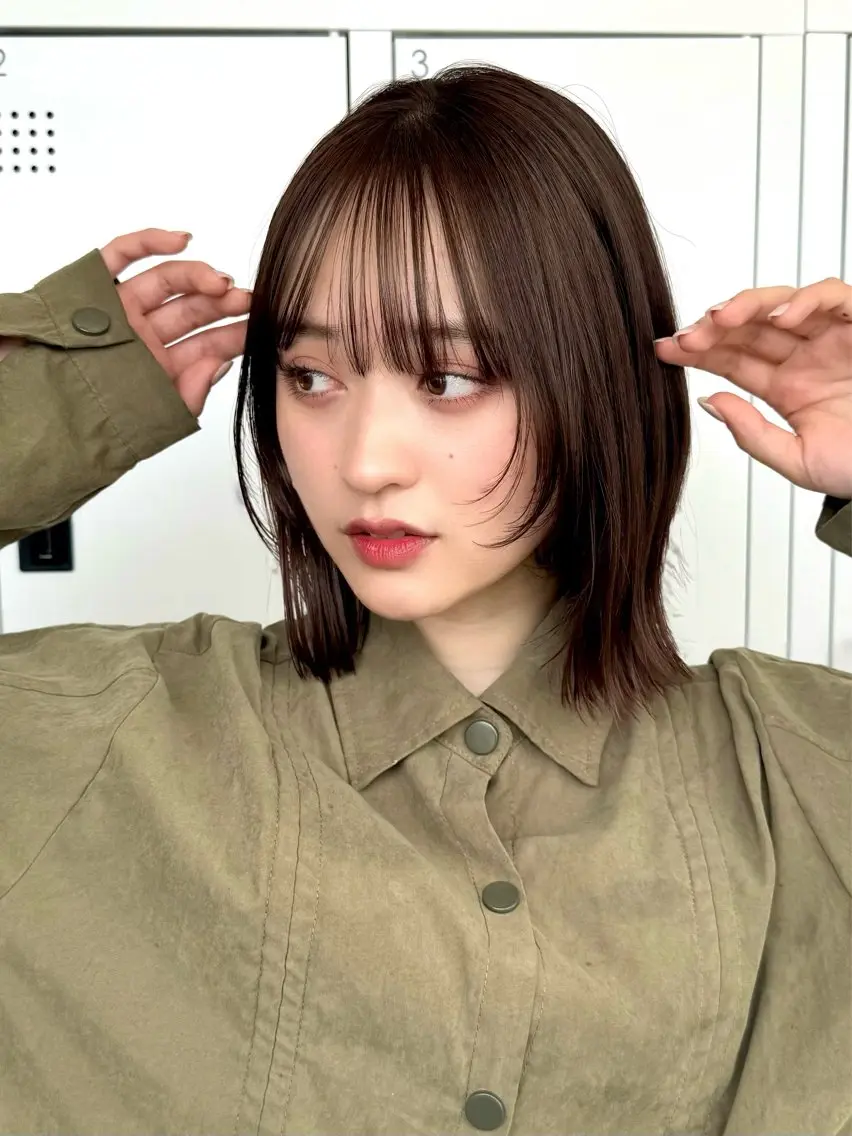 ミディアム ショート/ 似合わせカットモカのヘアスタイル