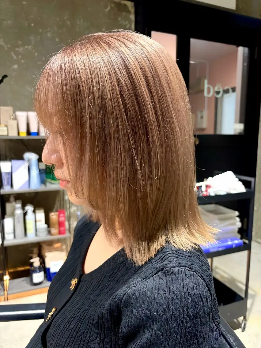 ミディアム カラー カット ヘアカラー トリートメント 美髪縮毛矯正✨ カラーが得意💪本間のヘアスタイル