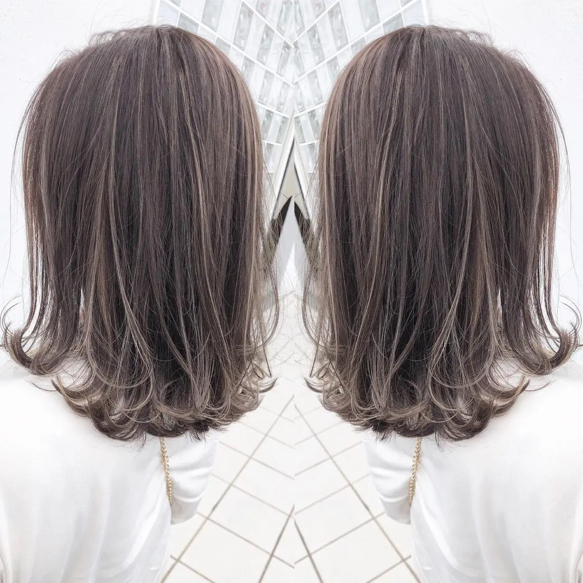 ミディアム カラー カット ヘアカラー トリートメント 具志 正太のヘアスタイル