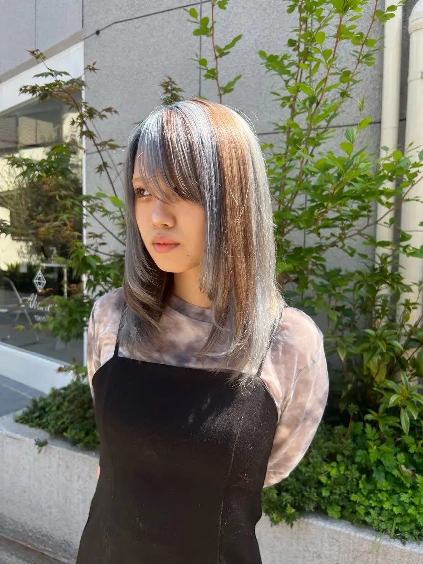 セミロング カラー パーマ ヘアアレンジ セミロングパーマ くびれヘア 顔まわりレイヤー 卒業式のヘアスタイル 韓国風ヘア ショートヘア原宿 fifth コシのヘアスタイル