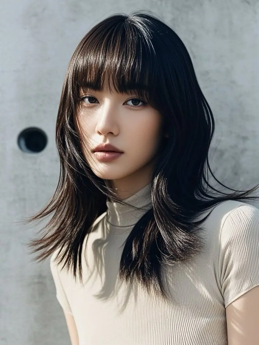 ミディアム ショートボブ ミディアムレイヤー ミディアムパーマ アッシュ ボブ カット ヘアカラー トリートメント ウルフカット 811 大阪梅田 ウルフのヘアスタイル