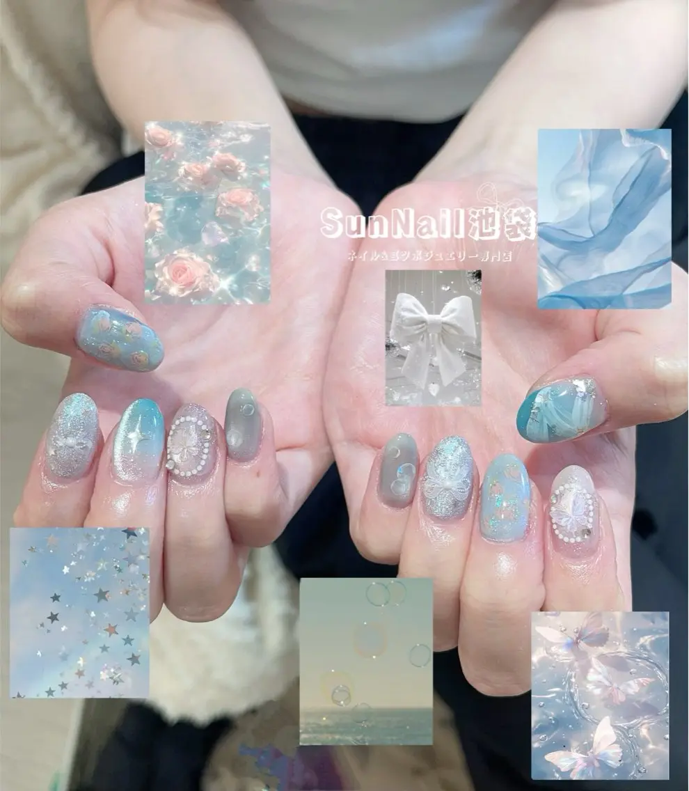 ネイル チークネイル 長さ出し フレンチネイル ガーリー 氷ネイル・うるうるネイル ハンドネイル ハンドケア Sun Nail 池袋のエステ・リラクイメージ