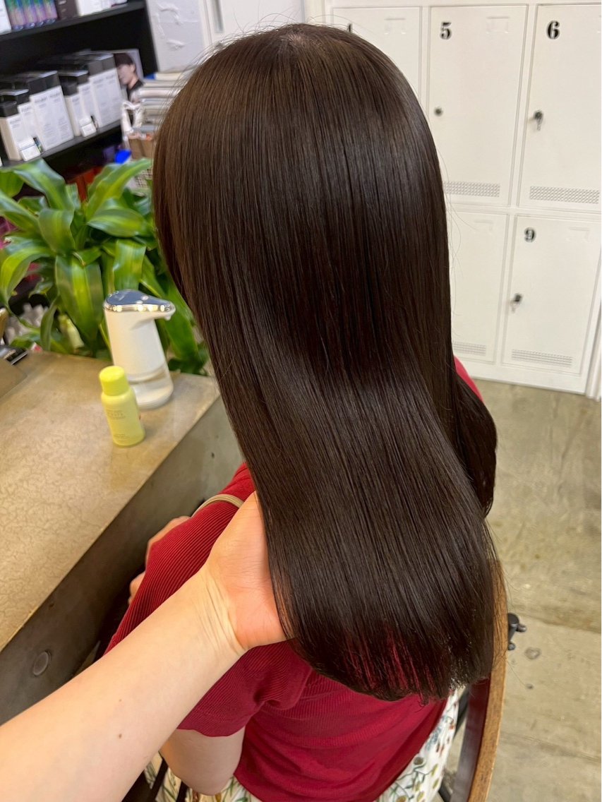 セミロング カラー カット ヘアカラー トリートメント ヘッドスパ ✨傷まないカラー ✨縮毛矯正✨レオンのヘアスタイル