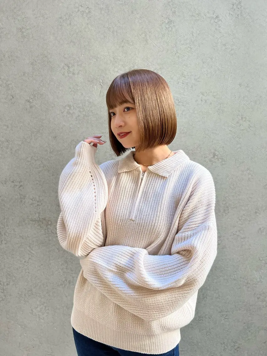 ミディアム カット ヘアカラー トリートメント 【ボブ限定✂︎】髪質 改善艶ボブ¦RICOのヘアスタイル